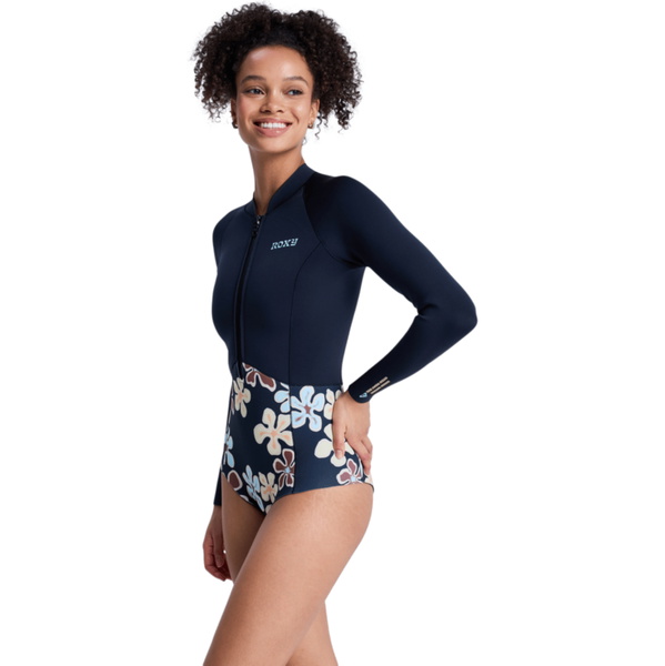 2026 Roxy Womens Swell Natural 1mm Front Zip Spring Wetsuit 26BW243506 - Flower